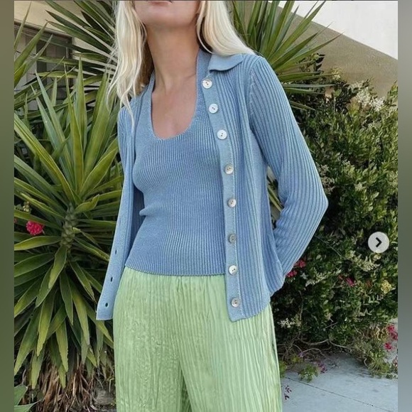 NWT Vince Ribbed Collared Cardigan Sweater